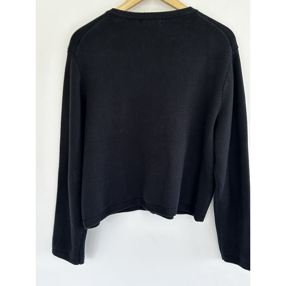 J.Crew Emilie Sweater Lady Jacket Size XL Black Gold Buttons Cardigan Pockets - Picture 8 of 8